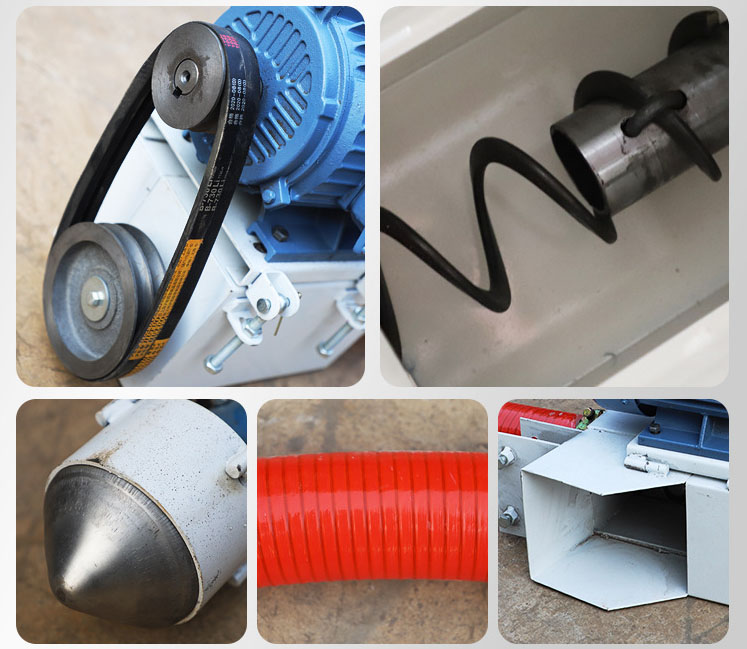 吸沙機器驅動裝置由：螺旋，進料口，減速帶等