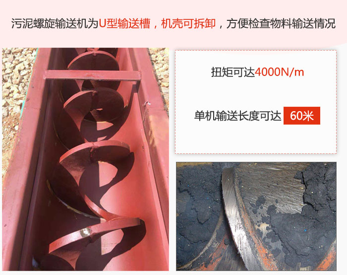 汙泥绿巨人黄色免费网站采用U型輸送槽，機殼可拆卸，方便檢查物料輸送情況。