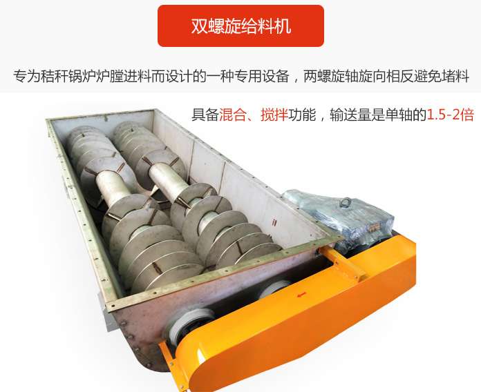 雙螺旋給料機采用雙軸設計，具備混合、攪拌功能。
